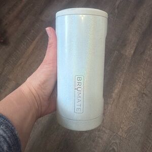 BrüMate Glitter White 12 oz Slim Hopsulator Can Koozie